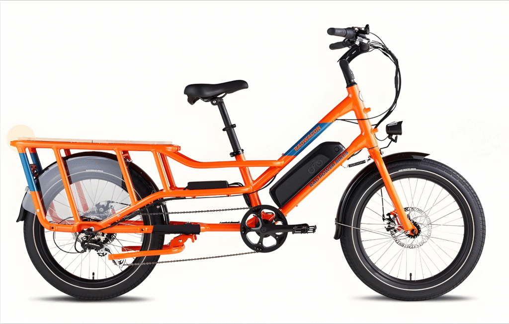 RadWagon 4 electric cargo bike with extended rear rack for urban commuting and hauling