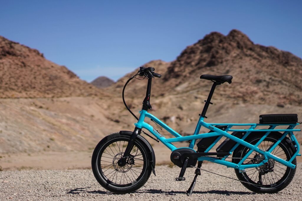 Cargo e-bike Cargo e-bike in a beautiful landscape scenery