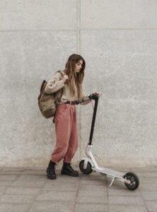 Girl with her escooter