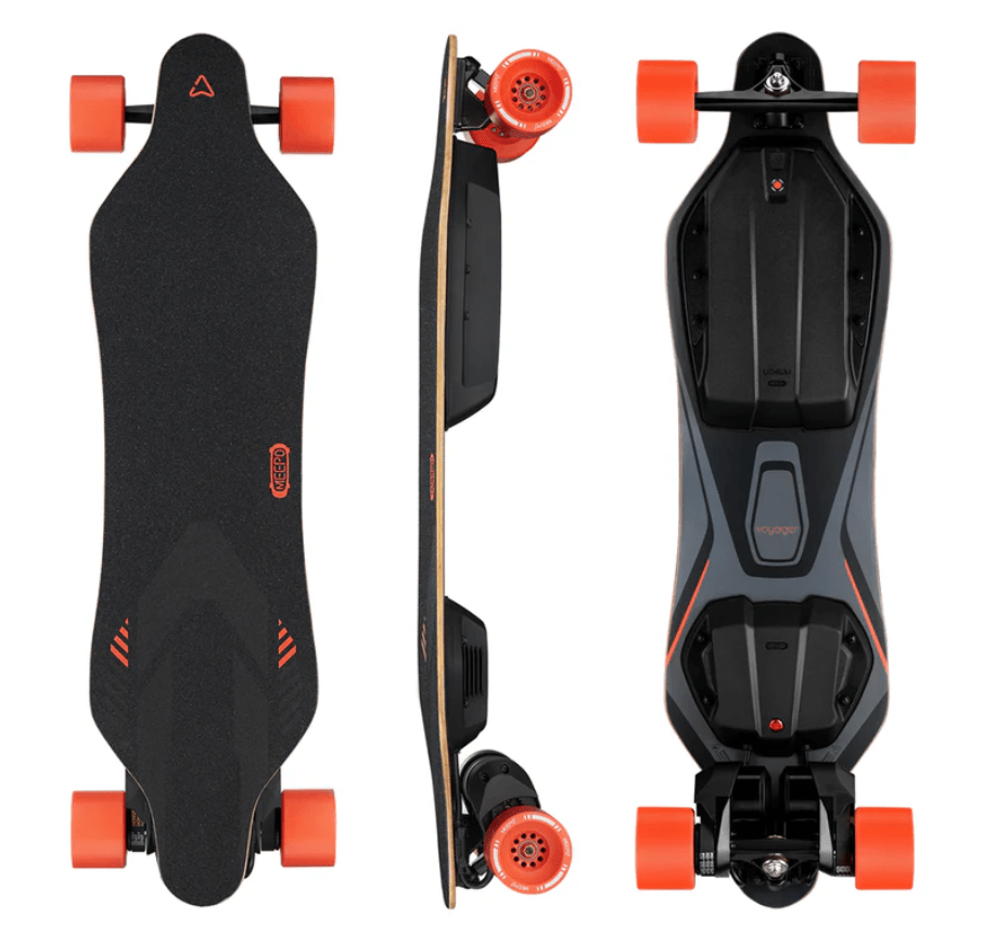 Meepo Voyager electric skateboard with sleek deck and compact design for city commuting
